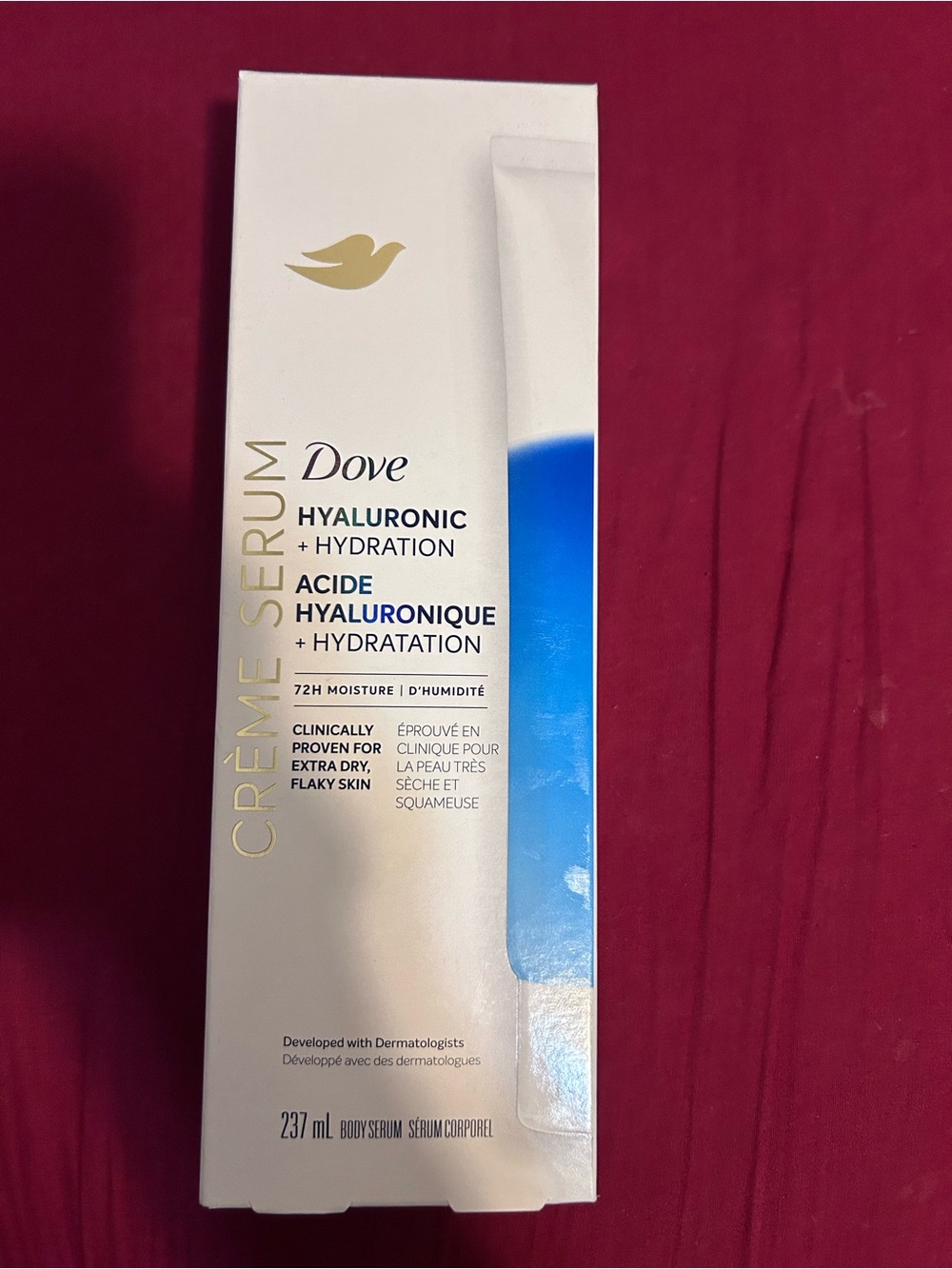 Dove Hyaluronic + Hydration Crème Serum Body – White & Blue(creme not liquid)